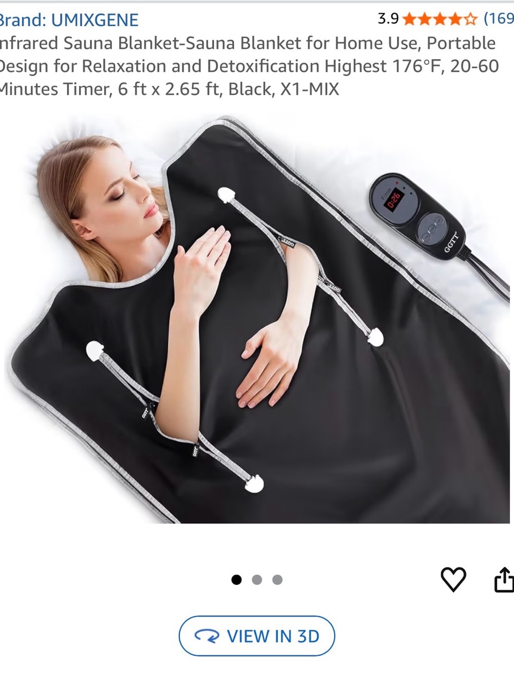 UMIXGENE Infrared Sauna Blanket - Black
